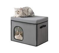 Cama de casa para gatos - Tienda de cobertizo portátil, estilo hamaca caliente y cerrada, de almacenamiento fácil de plegar, marco de soporte | Camping al aire libre, viaje por coche, rincón