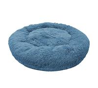 Cama de dona calmante para perros grandes, cama redonda de felpa para mascotas, cama extragrande de piel sintética para perros grandes y medianos, lavable, color azul, 4XL