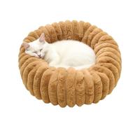 Cama de dona para gatos, acogedora y cálida y lavable, cojín de felpa antideslizante para interiores y exteriores, balcón, oficinas, piso de esquina, sala de estar, apartamento, hogar
