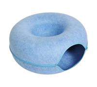 Cama de donas para gatos - para gatos con túnel de fieltro | Cama de túnel desmontable para gatos, cama de cueva para gatos resistente a los arañazos, acogedoras cuevas para gatos con cremallera,