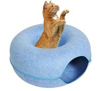 Cama de Donut para Gato, Túnel para Cama de Gato - Cama de Cueva para Resistente a los Arañazos Túneles de Buñuelo desmontables, Túnel con Cremallera para Juguete Reutilizable, Cama