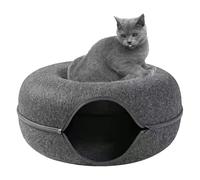 Cama de Donut para Gato, Túnel para Cama Gato - Cama Redonda para Fieltro Transpirable Cueva para | Cuevas Cómodas con Cremallera para, Túnel de Juguete para Cama Tunne
