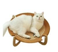 Cama de enfriamiento de ratán para gatos, cama trenzada | Hamaca de gatos transpirable natural resistente a los arañazos | Sofá sofá liso colchón de verano básico para gatos cachorros