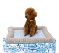 Cama de enfriamiento para Gatos - Alfombra de escalofrío Lavable de Seda de Hielo, cojín de Dormir para Mascotas Transpirable para el Verano, Suave Ideal para Gatos medianos