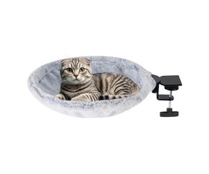 Cama de escritorio para gatos, hamaca cálida para gatitos, junta giratoria flexible de 180 grados, montaje de abrazadera de metal resistente, percha térmica de fibra de poliéster, elevado para