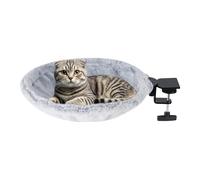 Cama de escritorio para gatos - Hamaca caliente para gatos soporta hasta 23 kg - Caseta giratoria 180° para interiores, balcón, biblioteca, dormitorio, alféizar de oficina, cama suave para gatos