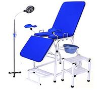 Cama de examen ginecológico, cama de lavado ginecológico, mesa de examen médico, cama de enjuague plegable portátil con reposapiés, soporte de luz reflectante para hospital, salón de belleza