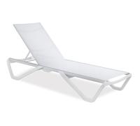 Cama de exterior almeria de aluminio blanco 71.5 x 30 x 191 cm