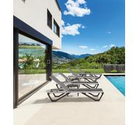 Cama de exterior almeria de aluminio moka 71.5 x 30 x 191 cm