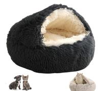 Cama de felpa calmante para mascotas con parte inferior antideslizante, saco de dormir lavable para perros y gatos pequeños, alivio de la ansiedad y comodidad
