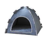 Cama de felpa para perro, cueva cerrada plegable acolchada suave, tamaños M 42 x 42 x 36 cm y L 52 x 52 x 42 cm para mascotas pequeñas a grandes, cachorros uso doméstico