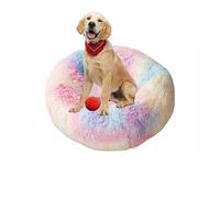 Cama de felpa para perros, colchón redondo lavable para jaula de perro, cama acolchada esponjosa antiansiedad, antideslizante, tamaño mediano y grande, almohadillas suaves y cálidas (150 x 150 x 20 cm