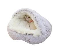 Cama de felpa suave para mascotas con funda redonda para gatos colchón para mascotas cálido gato perro 2 en 1 cueva nido para dormir para perros pequeños (color: felpa interior rosa, tamaño: 50 x 50