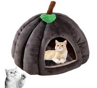 Cama de gato calabaza, 2025 Cute Pumpkin Shape Cat Cave, Pumpkin Cat House with Removable Cushion, Indoor Tent for Cats & Small Dogs, Soft Warm Pet Bed (gris, L)