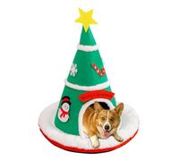 Cama de gato cerrada - Árbol de Navidad antideslizante lavable - Cama suave de sueño para camarote para gato | para cachorro interior, decoración del hogar, dormitorio, salón, balcón o invierno