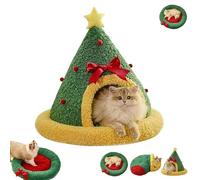 Cama de gato con triángulo de árbol de Navidad, extraíble y lavable, cama para gatos pequeños y medianos (tipo B, S)