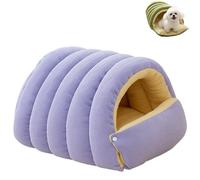 Cama de gato Cozy Monster Cave, cueva para gatos de interior, casa de peluche suave con cojín lavable extraíble, nido cálido para gatitos y perros pequeños (púrpura, L)