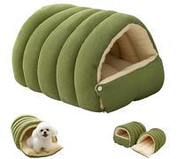 Cama de gato Cozy Monster con funda lavable extraíble, cálida casa para mascotas para gatos y perros pequeños, cama mullida anticorrosión (verde, S)