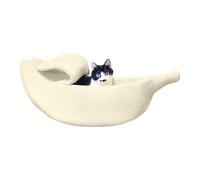 Cama De Gato De Plátano | Cama Cálida para Mascotas En Invierno, De Sueño Amarillo con Tapa Medio De Descanso De Su Mascota con Nuestra Innovaabierta para Conejos, Hurones, Chinchillas Y Hámsters