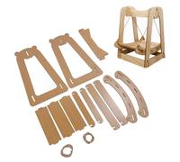 Cama de Hamacas de Gato Anti -Rollover, Dise?o Ahorro Espacio para Ahorrar Sisal Asamblea Simple Madera Madera Cama Columpio Gato Elevado para Gatito