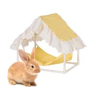 Cama de hámster | 35x25x38cm Hammock con marco | Conveniente para Comfortable Yellow Checkered Pattern Hamster House | Soporte estable para jaulas Habitat Enclosure Home Bedroom Corner