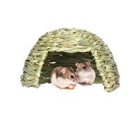 Cama de hierba de conejillo de indias - Refugio hecho a mano, cabaña natural suave, guarida de descanso transpirable | Escondites seguros para animales pequeños, hámsteres, chinchillas, conejos