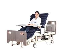 Cama de hospital eléctrica con motor silencioso, función de elevación multifuncional, linterna y colchón transpirable para un cuidado cómodo del paciente