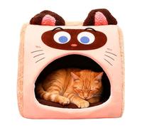 Cama de invierno para gatos, cálida casa para gatos con acolchado de felpa, acogedora cama para gatos de menos de 7,5 kg | Cama para mascotas con forma de tienda de campaña, salón, dormitorio y