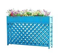 Cama de jardín elevada de madera con patas, caja de flores de enrejado para exteriores, macetas de decoración de porche frontal con agujeros de drenaje, maceta rectangular grande para el hogar