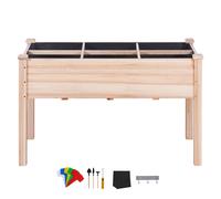 Cama de jardín elevada VEVOR, de madera de 47.2 x 22.8 x 30 pulgadas, macetas elevadas para plantar al con patas, para flores/vegetales/hierbas en /jardín//, color madera