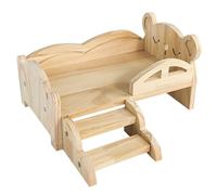 Cama de juguete para mascotas pequeña para jaula de hámster, cama de descanso, juguete de escalada de madera, plataforma de conejillos de indias para animales pequeños