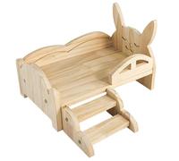 Cama de juguete para mascotas pequeña para jaula de hámster, cama de descanso, juguete de escalada de madera, plataforma de conejillos de indias para animales pequeños