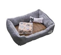 Cama de lujo para perros, cama de enfriamiento compacta para perros, cama de dormir para cachorros, manta de cama para perros pequeños, hueso de juguete, cojín y calmante rectangular para