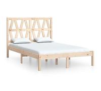 Cama de madera maciza de pino de 140 x 190 cm, madera de pino natural para dormitorio, duradera y estable, fácil montaje, camas ecológicas para un sueño reparador