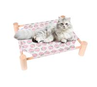 Cama de madera para gatos, lavable, cama de madera para mascotas, alfombrilla transpirable, cama de campamento para perros, extraíble, muebles para mascotas para interiores y exteriores para gatos y