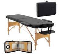 Cama De Masaje Madera Plegable 182 x 60cm Tatuaje Terapia Sofa Cama Negro Nuevo