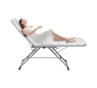 Cama de masaje plegable con respaldo ajustable para terapeutas, uso doméstico, capacidad de carga de 250 kg, plegable a 91 x 60 x 20 cm, piel sintética, estructura triangular estable, orificio de