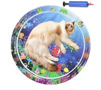 Cama de mascotas inflable, estera de agua para gatos | colorida de juego para niños con inflador | Cama sensorial portátil, almohadilla interactiva inflable para el patio, el patio trasero, el césped