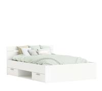 Cama de Matrimonio con Cajones Inferiores Michigan Color Blanco disponible en 135cm o 140cm