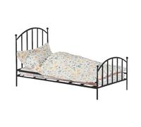Cama de metal para casa de muñecas, decoración vintage de una sola cama, muebles en miniatura para casas de muñecas, elegante accesorio de metal que mejora la habitación de los niños y la exhibición