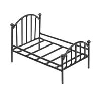 Cama de metal para casa de muñecas, modelo de cama en miniatura de primera calidad, a escala 1:12, accesorios para muebles de casa de muñecas para escenas de exposición, cama detallada para casa de