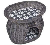 Cama de mimbre para gatos color Gris