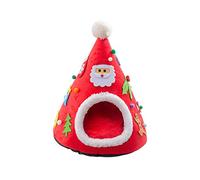 Cama de Navidad para gatos de interior para perros pequeños, cama cálida lavable para cachorros, tienda de campaña para gatitos, cojín extraíble para exteriores