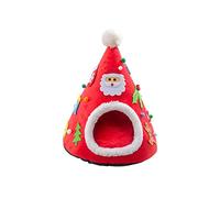 Cama de Navidad para gatos de interior para perros pequeños, cama cálida lavable para cachorros, tienda de campaña para gatitos, cojín extraíble para exteriores