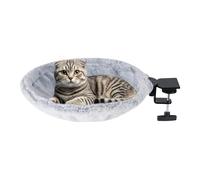 Cama de oficina para gatos - Hamaca caliente para gatitos, junta giratoria flexible y giratoria de 180 grados, fijación con pinza de metal resistente, percha térmica de fibra de poliéster | Nido
