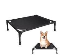 Cama de perro elevada genérica con canopy, 16,93 pulgadas portátil Pet Beds Made of Oxford Fabric & Iron - Outdoor/Indoor Dog Bed with Cushion - Plegable, transpirable y cómoda para perros y gatos