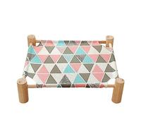 - Cama de Perro elevada, refrescante Campamento para Perros Gatos, Cama pequeña de Madera para Mascotas, compañía, Interior, Exterior, Cesta para Perros, Gran tamaño, cojín para Perros