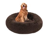 Cama de perro lavable con forma de dona, cojín redondo calmante para mascotas, alivio de la ansiedad, camas cálidas y esponjosas para perros con base antideslizante, colchón mediano y grande para