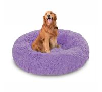 Cama de perro lavable con forma de dona, cojín redondo calmante para mascotas, alivio de la ansiedad, camas cálidas y esponjosas para perros con base antideslizante, colchón mediano y grande para