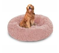 Cama de perro lavable con forma de dona, cojín redondo calmante para mascotas, alivio de la ansiedad, camas cálidas y esponjosas para perros con base antideslizante, colchón mediano y grande para